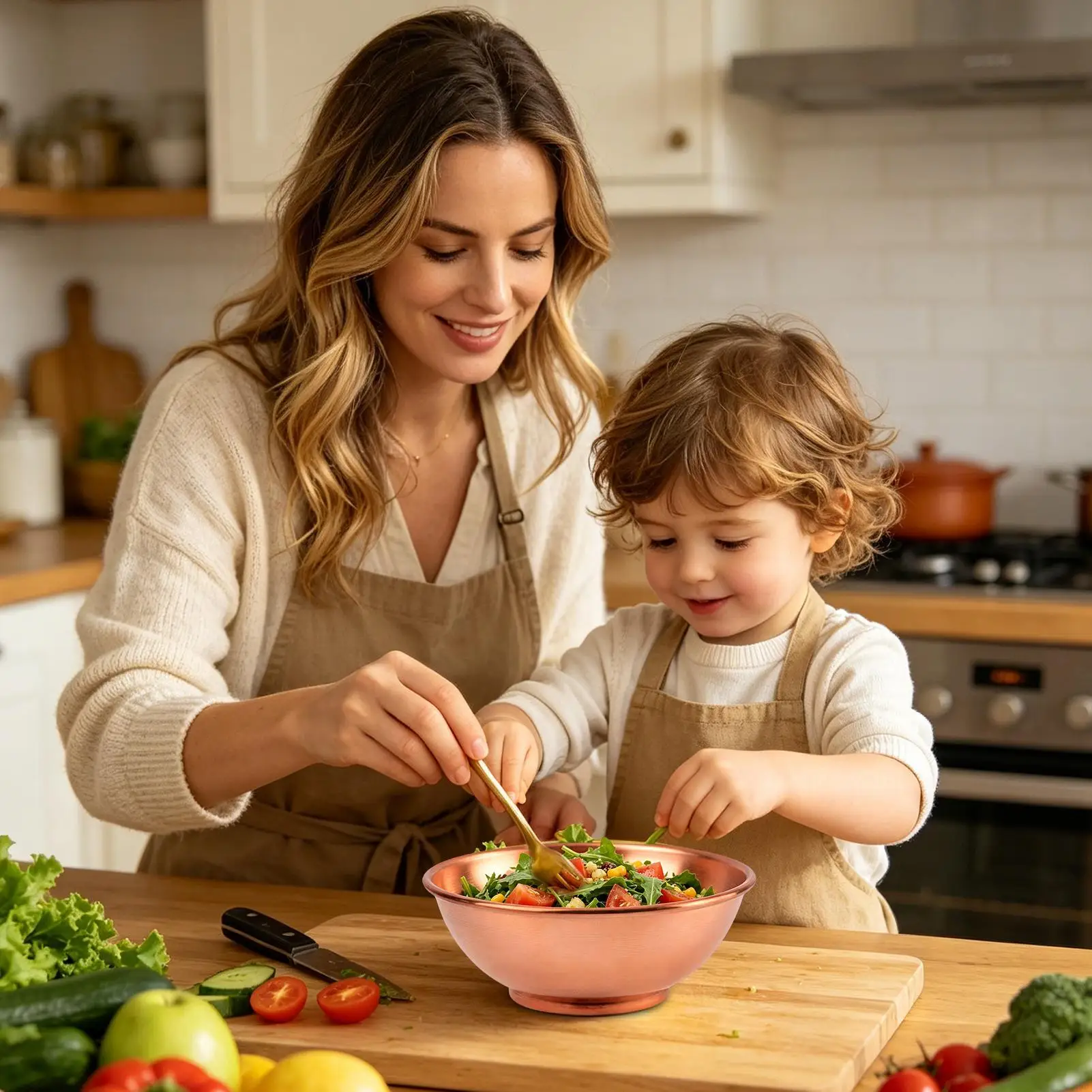 Miedziana miska, duże pojemnik – Home Cooking Food recenzja i cena